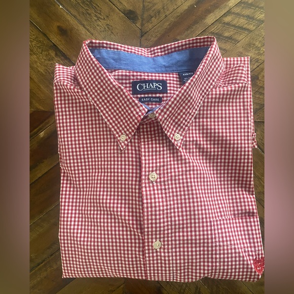 Chaps Other - Chaps Men’s Red and White Gingham Button-Down Shirt
